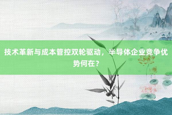 技术革新与成本管控双轮驱动,半导体企业竞争优势何在?