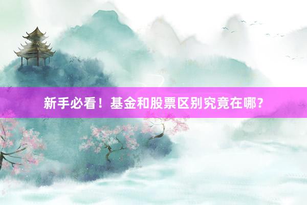 新手必看！基金和股票区别究竟在哪？
