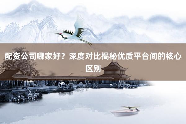 配资公司哪家好?深度对比揭秘优质平台间的核心区别